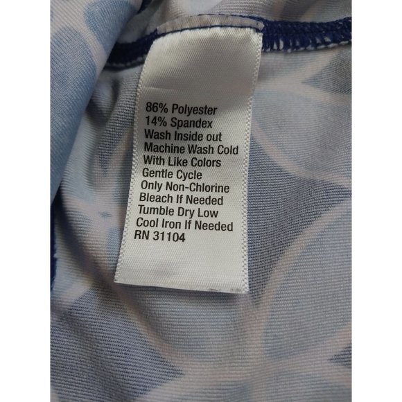 Crown & Ivy Blue Stretch  Flower Ankle Workout Leggings Size XL - Picture 4 of 10